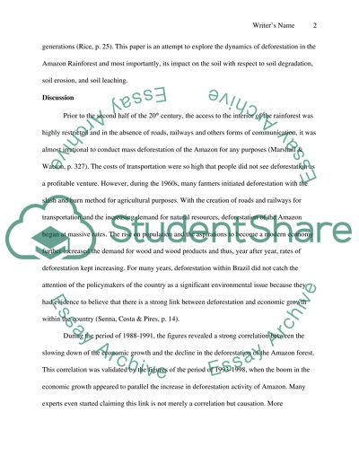 Analysis of the Deforestation of Amazon Rainforest