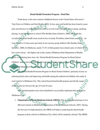 Dental Health Promotion Program