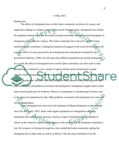 The Effects of Immigration Laws on the Latino Community