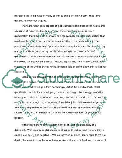 The Effects of Globalization on the Labor Market