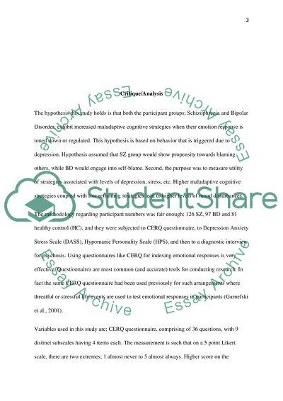 Cognitive Regulation of Bipolar Disorder