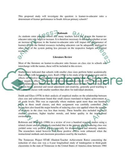 Learner-to-Educator Ratio and Pass Rate in South Africas Primary Schools