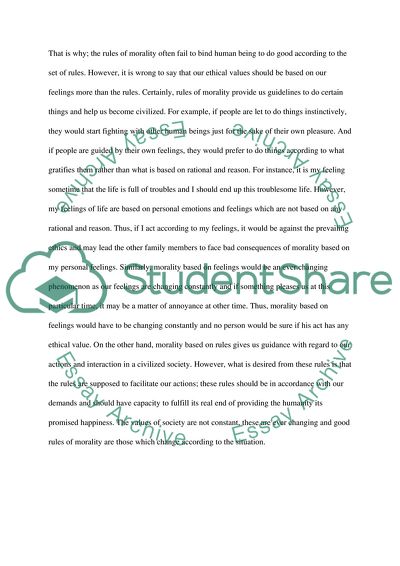 Should Moral Theory Be Based More on Rules or Feelings