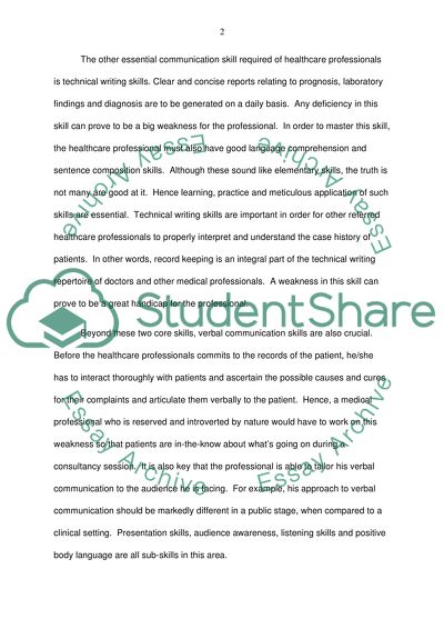 Communication Skills and Health Care Professionals