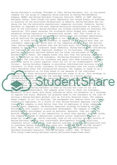 Harley-Davidsons strategy