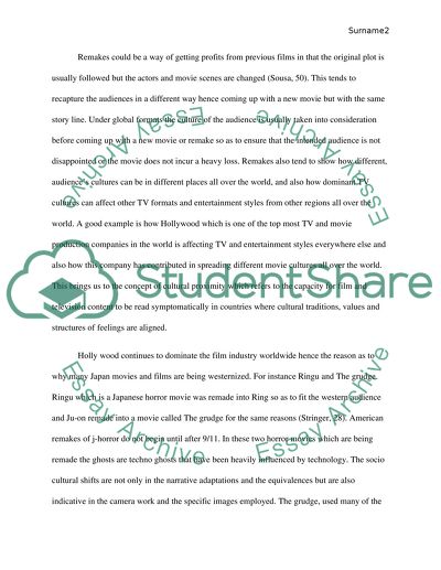 Global formats and remakes - Focusing on the films: Ringu and Ju-on - The Grudge