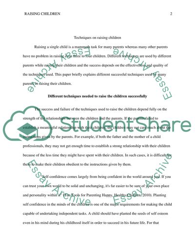 Different techniques on raising children