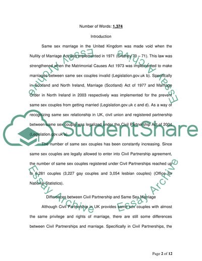 Critically evaluate englishs laws approach to the issue of marriages between persons of the same sex