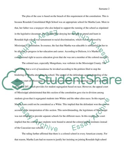 Provide an in-depth analysis of the Gong Lum v. Rice case