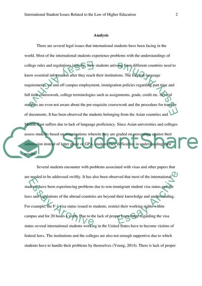 International Student Issues and Law of Higher Education