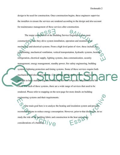 Building Engineering Services and Analysis of Core Systems