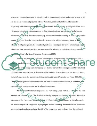 Procedural Ethics in Social Sciences Investigation