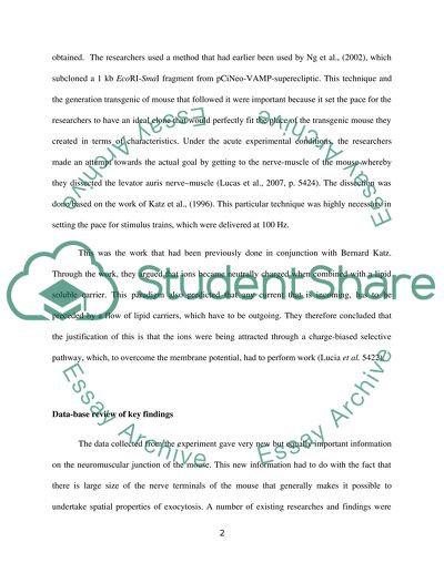 Monitoring Synaptic Function at the Neuromuscular Junction of a MouseExpressing SynaptopHluorin