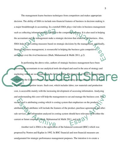 Role of Strategic Management Accounting