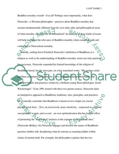 On Morality: A Nietzschean and Buddhist Comparison