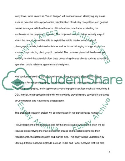 Business Development and Sales Benchmarking for Brand Image Photographic Studio