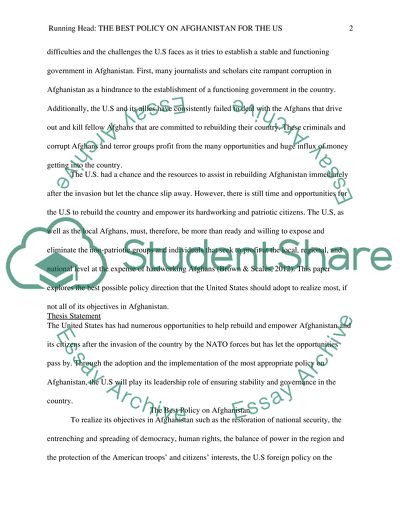 Political Science (U.S. foreign policy Afghanistan)