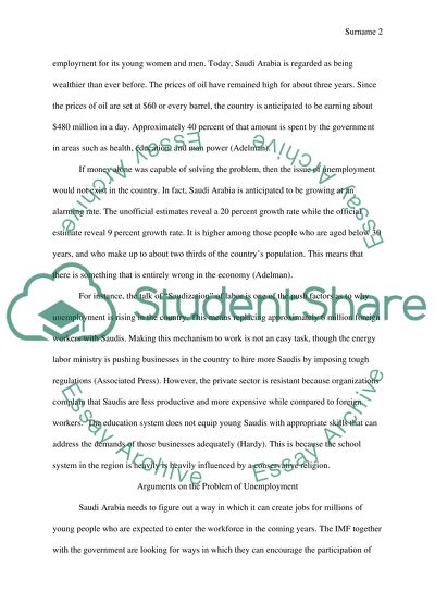 Saudi Arabia unemployment citizens