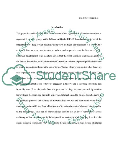 The Significance of Modern Terrorism