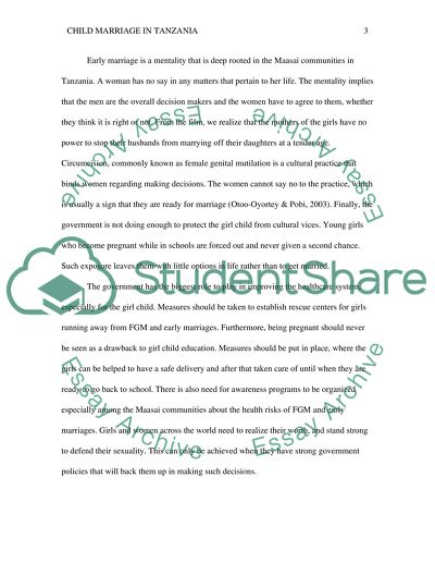 Child marriage in Tanzania