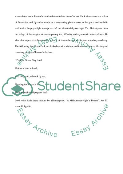 A Midsummer Nights Dream by Shakespeare