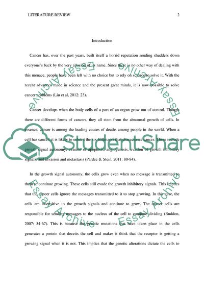 Treatment of Cancer and Its Progress: Solving Cancer Problems