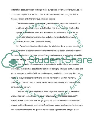 The debts deals failure by Fareed Zakaria