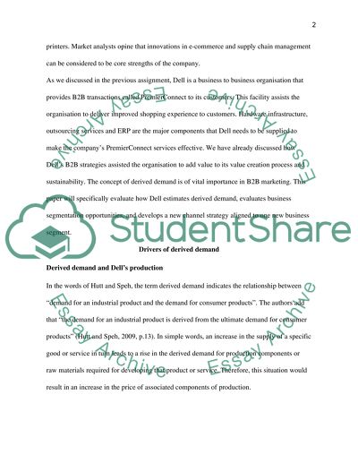 Dell, Inc. B2B Marketing - Derived Demand