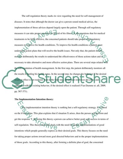 Usefulness of Self-regulation to Health Psychologist