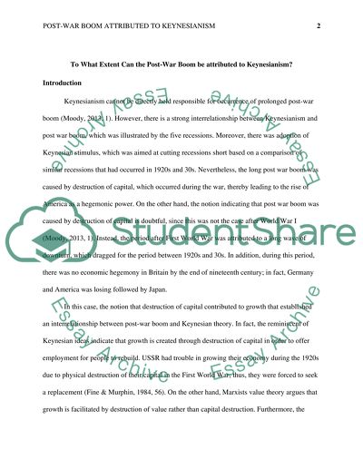 Post-War Boom Attributed to Keynesianism