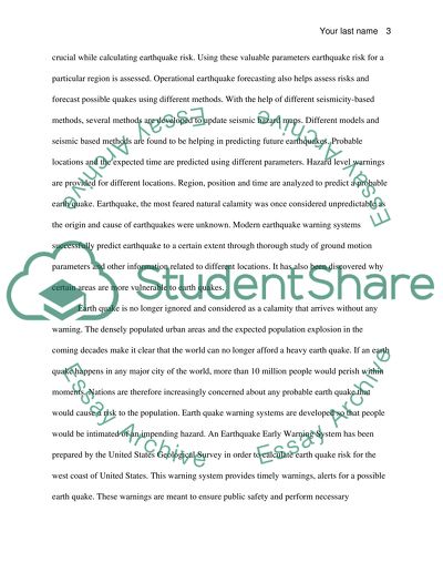 Early Warning Systems and Earthquake Risk