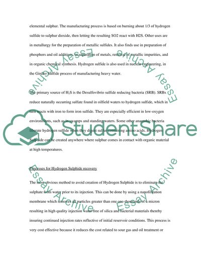 Recovery Hydrogen sulphide from Oil Refinery an enviroeconomic study