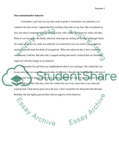 Non-Communicative Behavior