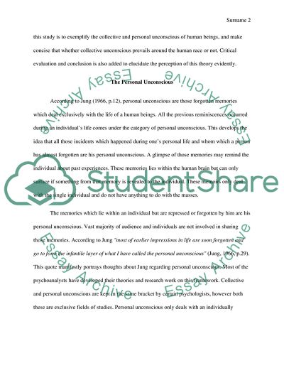 Evaluation of The Personal & Collective Unconscious