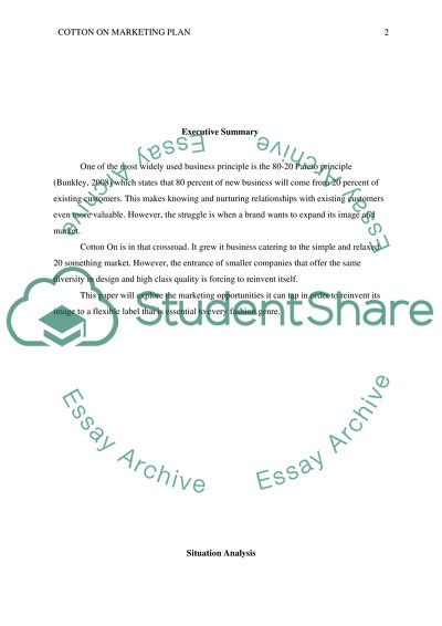 Cotton On Marketing Plan