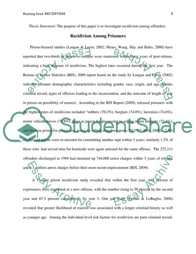 Whether Recidivism Exists or is Made Up by Prison Officers