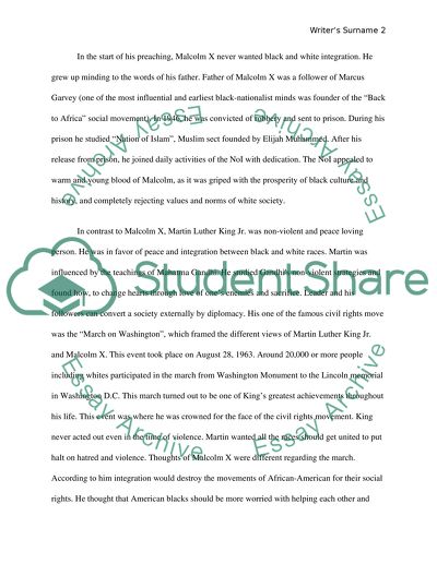 Comparing Malcolm X and Martin Luther King