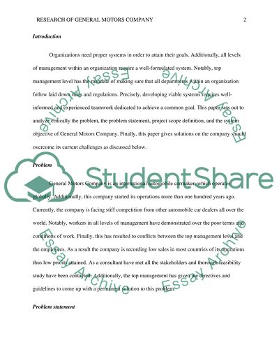 Research of the General Motors Company