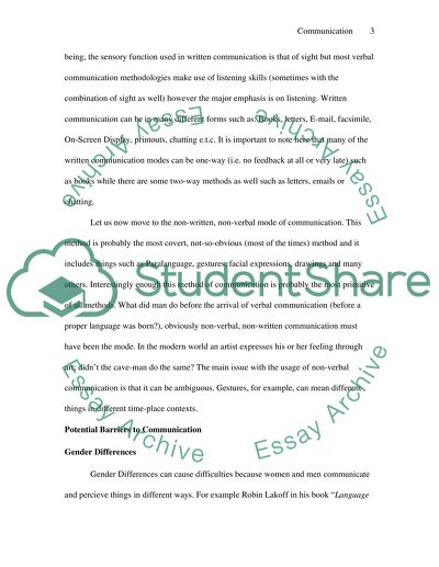 Primary Methods and Barriers in Communication