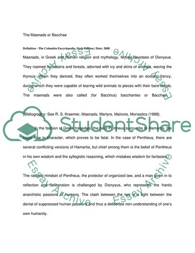 The Main Causes of Pentheuss Destruction in Euripidess Bacchae