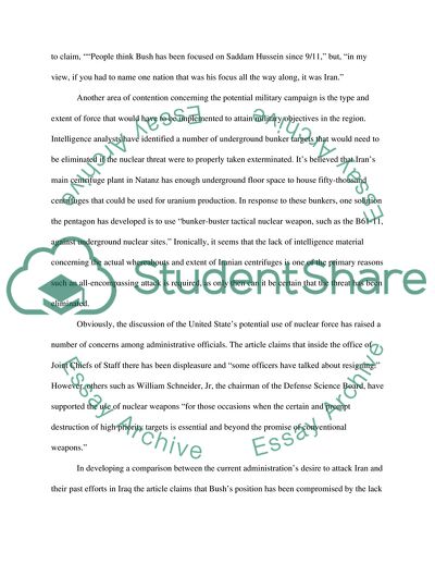 The U.S.s Plan against Iran