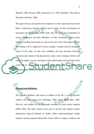 Educational Assessment of Deafblind Learners