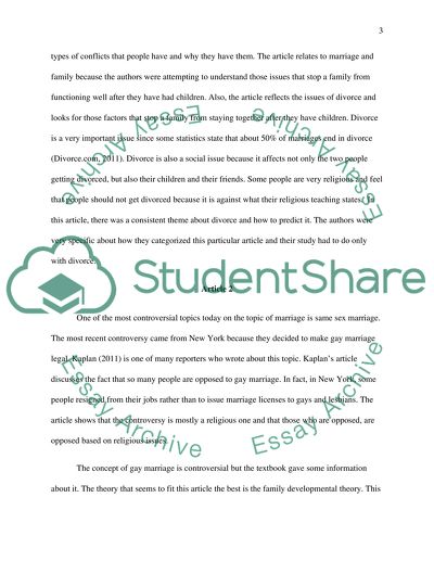 Analysis of Articles from the Media