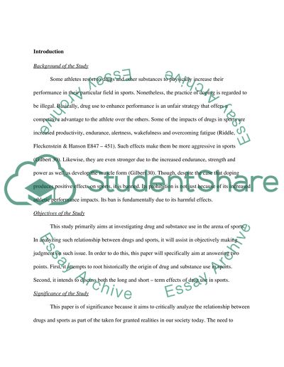 Research on Sports and Drugs