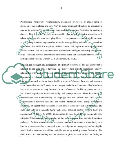 Care of the Child Within an Accident