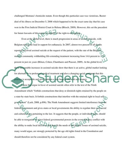 Assisted Suicide, The Right to Die