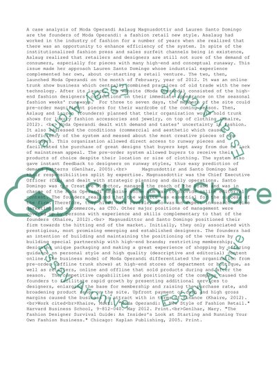 Moda Operandi A New Style of Fashion Retail