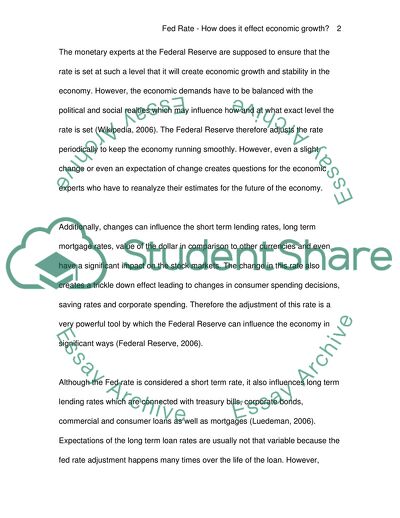 Fed Rate - How it effects economic growth
