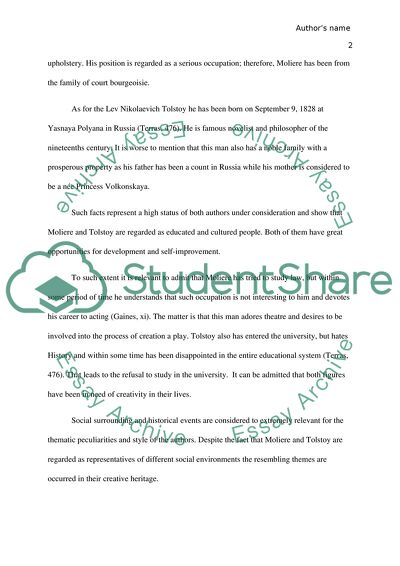 Incredible Authors Moliere and Leo Tolstoy