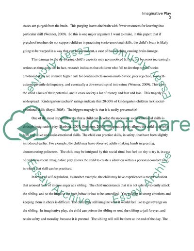 Aggument for early childhood education socio-emotional support